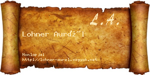Lohner Aurél névjegykártya